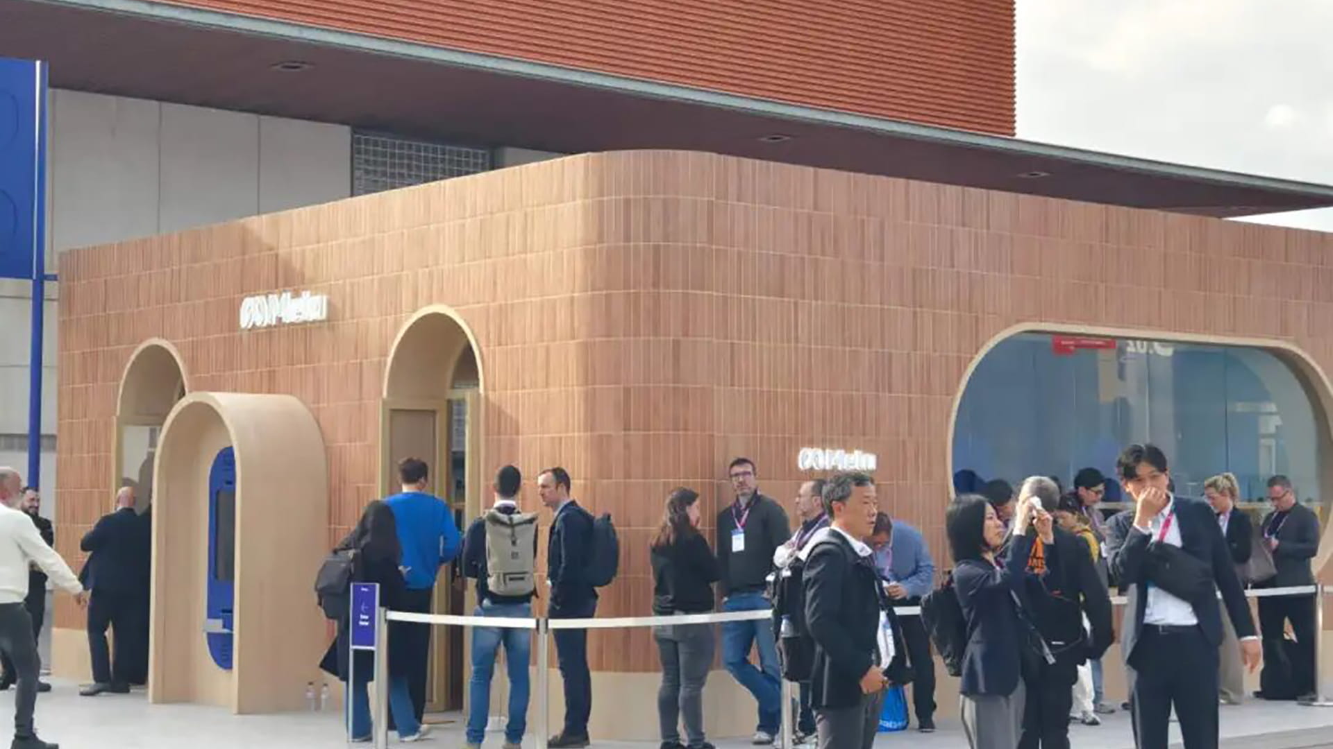 Outside Meta's exhibition space at MWC 2026.