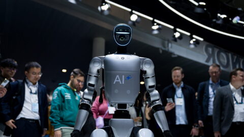 A H1 humanoid robot, developed by Unitree Robotics, showcased at Mobile World Congress 2025. Photo source: Dreamstime (<a href="https://www.dreamstime.com/davideb89_info" style="border-bottom: 1px solid #1266f1; text-decoration: none;" onmouseover="this.style.color='#1266f1'" onmouseout="this.style.color=''">Davide Bonaldo</a>, ID: 367072654).