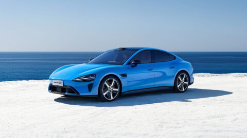 Xiaomi’s SU7 electric vehicle, in the new “Coastal Blue” colorway. Image source: Xiaomi.