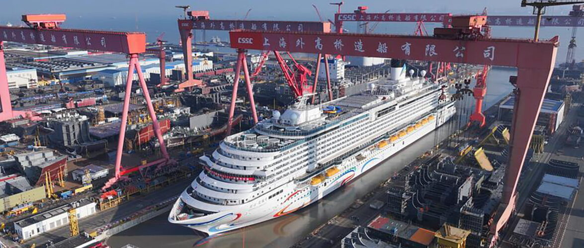 The “Adora Flora City” cruise ship, moored in Shanghai on March 14. Photo source: Ding Ting (Xinhua).