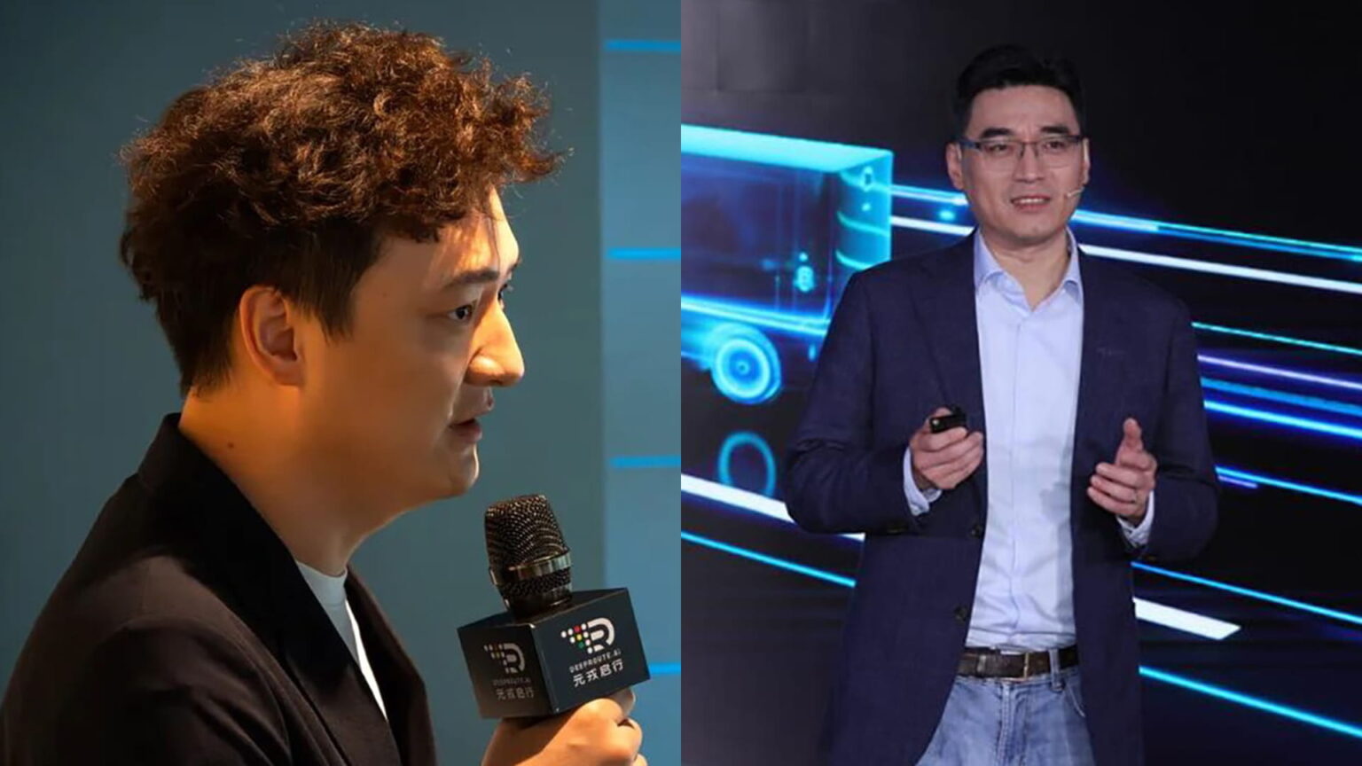 Maxwell Zhou (left), CEO of DeepRoute.ai, and Yu Qian, CEO of QCraft. Photo source: DeepRoute.ai, QCraft.