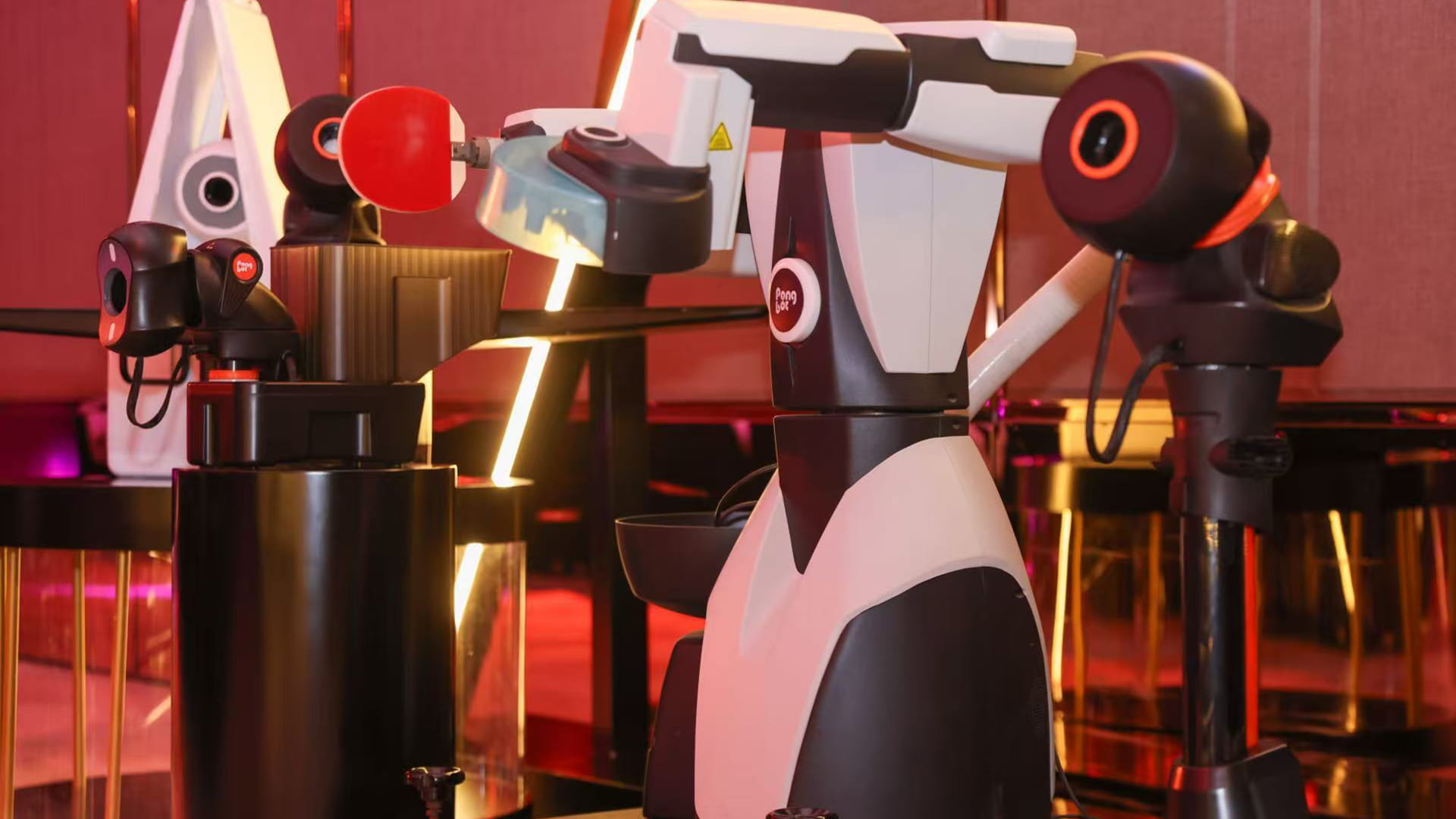 Photo of a table tennis robot developed by Pongbot.