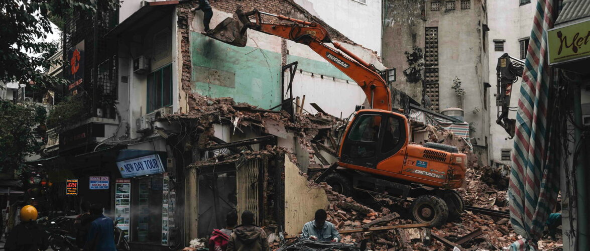 Sights of demolition works like these are becoming common in Hanoi as the city undergoes redevelopment. Photo source: Unsplash.