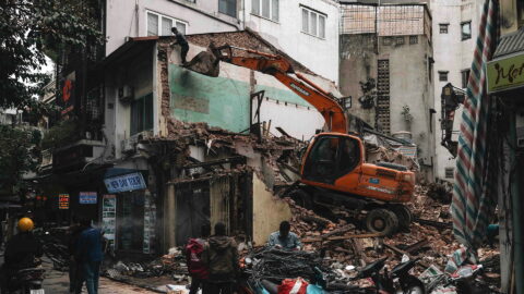 Sights of demolition works like these are becoming common in Hanoi as the city undergoes redevelopment. Photo source: Unsplash.
