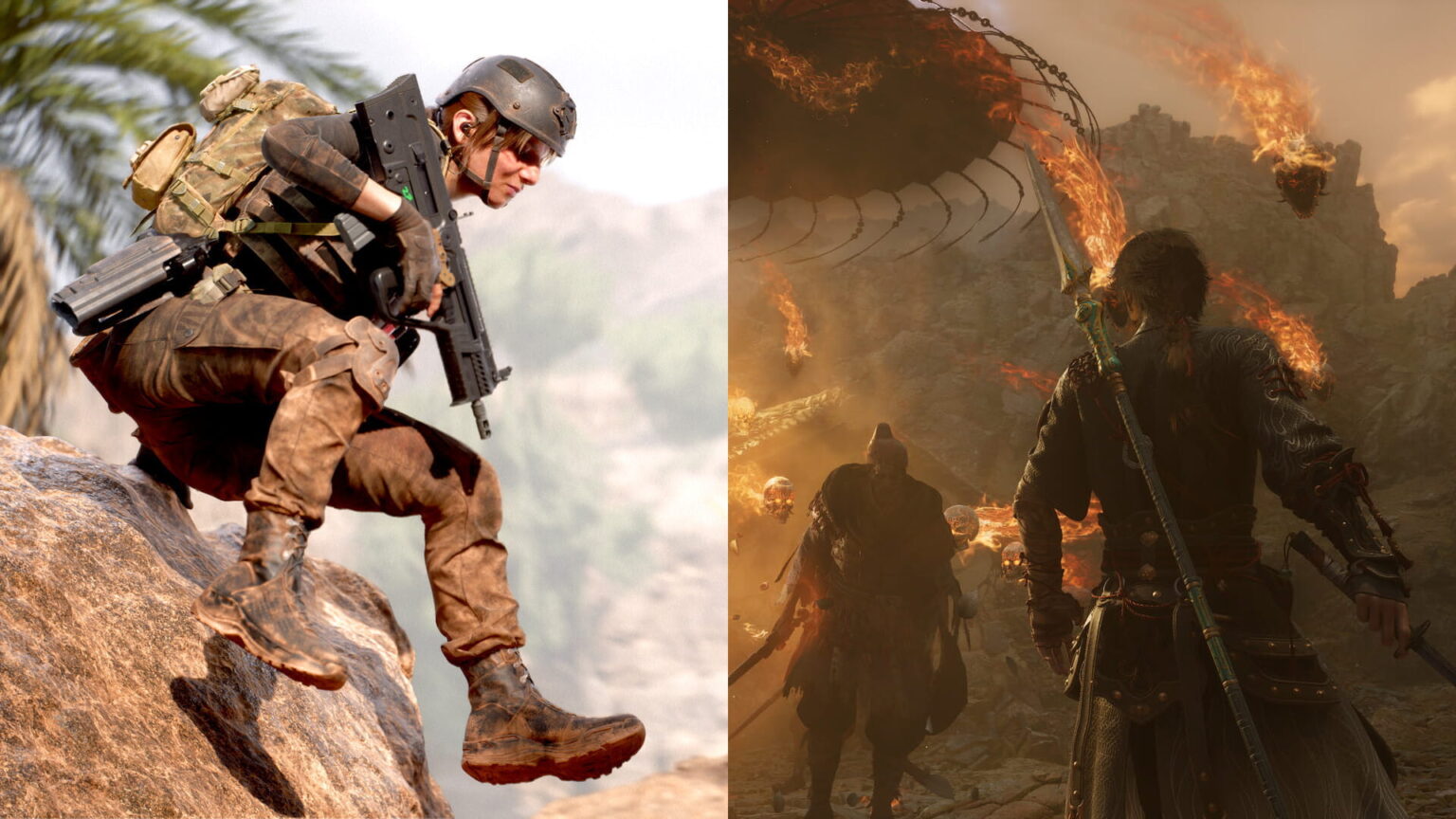 Montage of preview stills from Crossfire (left) and Swords of Legends. Both games are under development by Tencent-affiliated studios. Image source: That’s No Moon, Aurogon Shanghai. Image sources: That’s No Moon, Aurogon Shanghai.