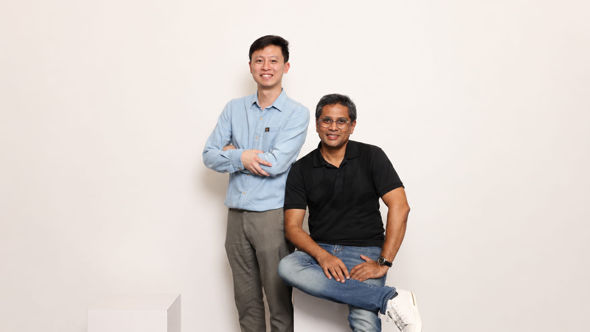 Photo of Calvin Tan (left) and Partha Rao, co-founders of Pints AI.