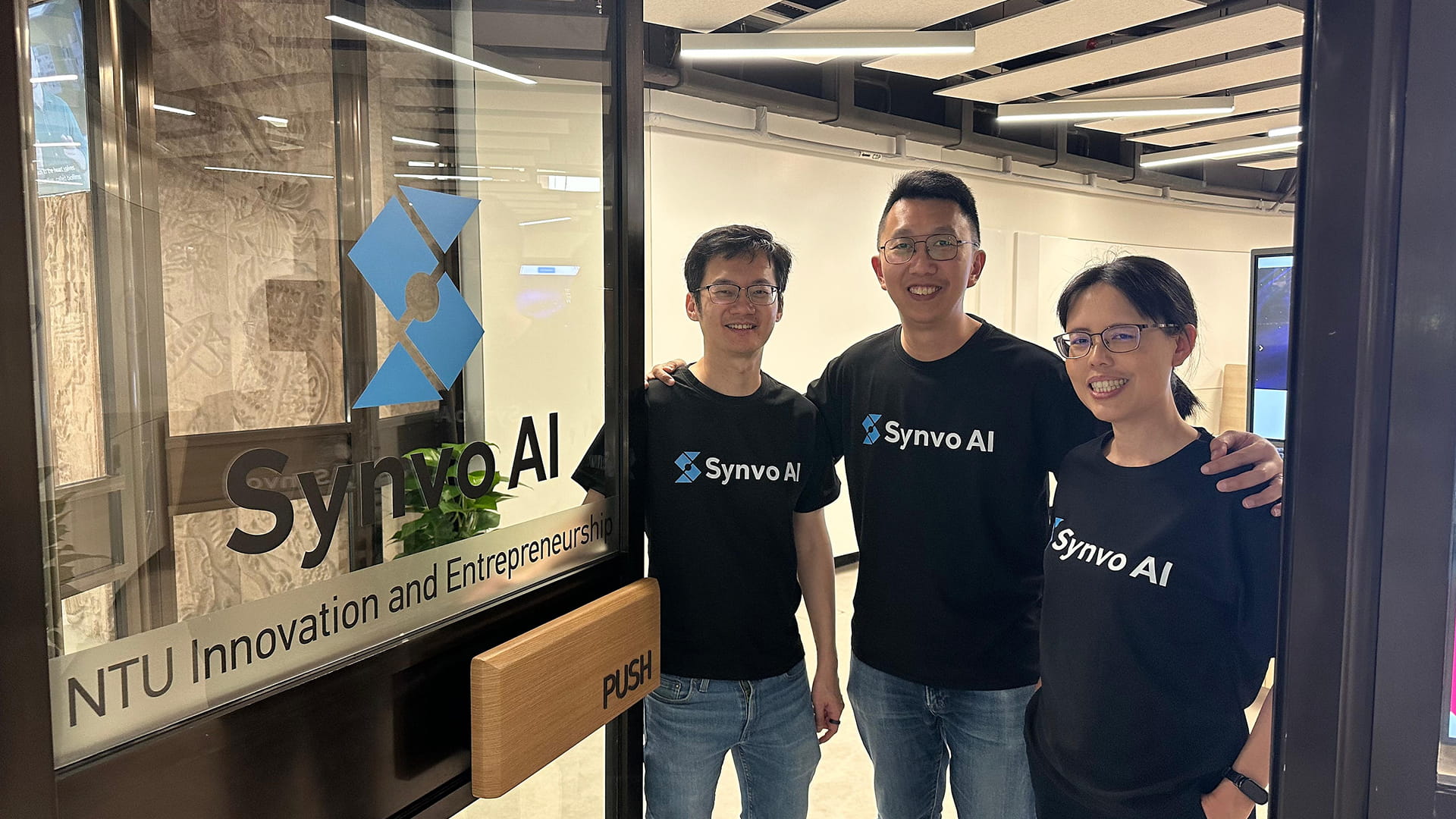 From left to right: YH Saim, Cavan Loy, and Faye Wong, co-founders of Synvo AI.