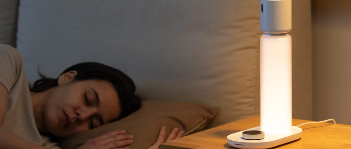 The Sleepal bedside lamp (pictured) uses artificial intelligence for sleep monitoring and analysis. Photo source: XSmart Technology.