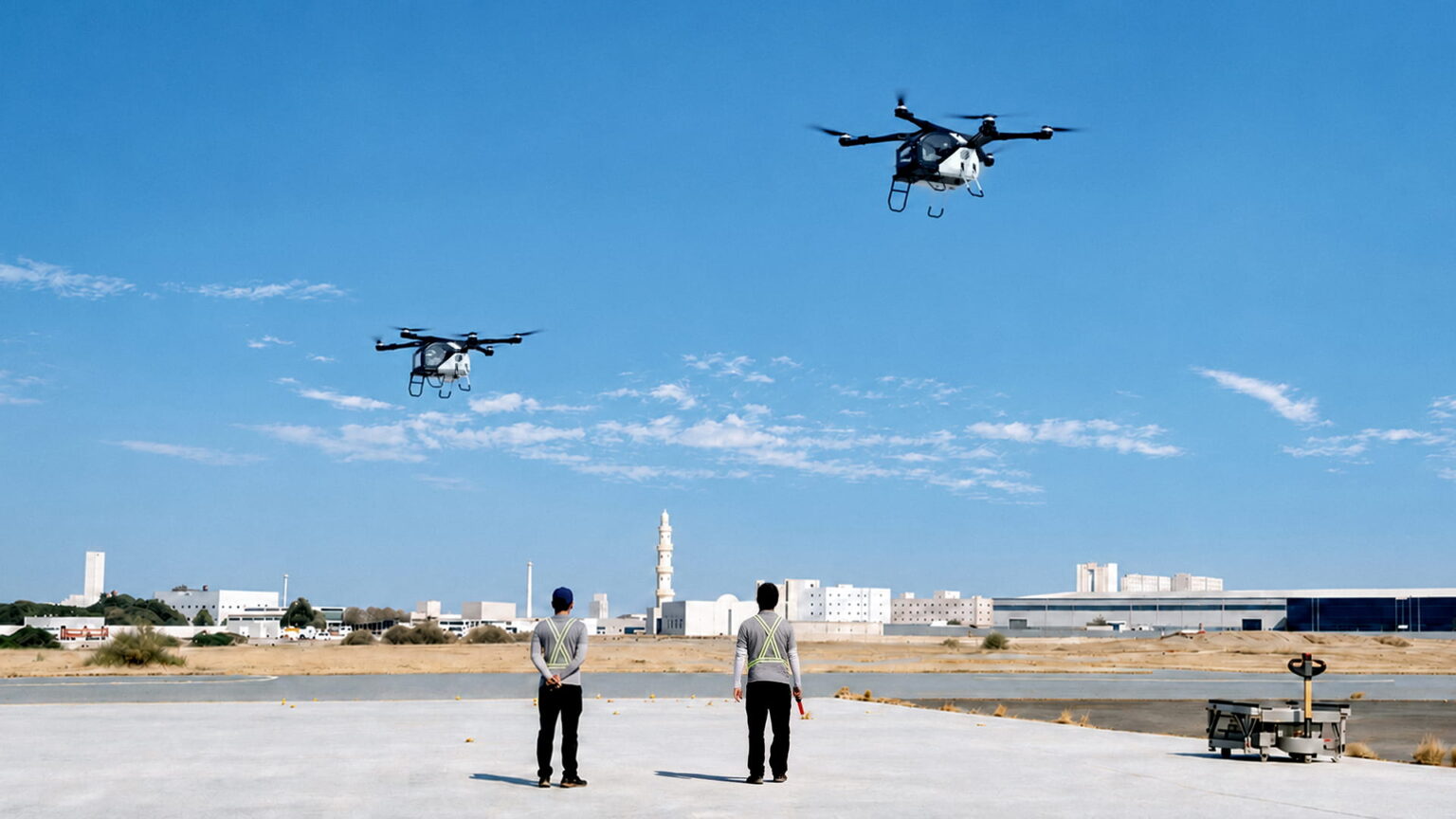 A test flight of Aridge’s “Land Aircraft Carrier” in Ras Al Khaimah. Photo courtesy of the company.
