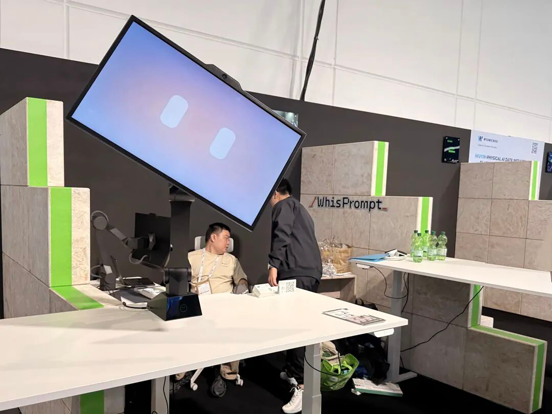 Photo shows CyboPal’s desktop robotic terminal, on showcase at the startup's IFA 2026 booth.