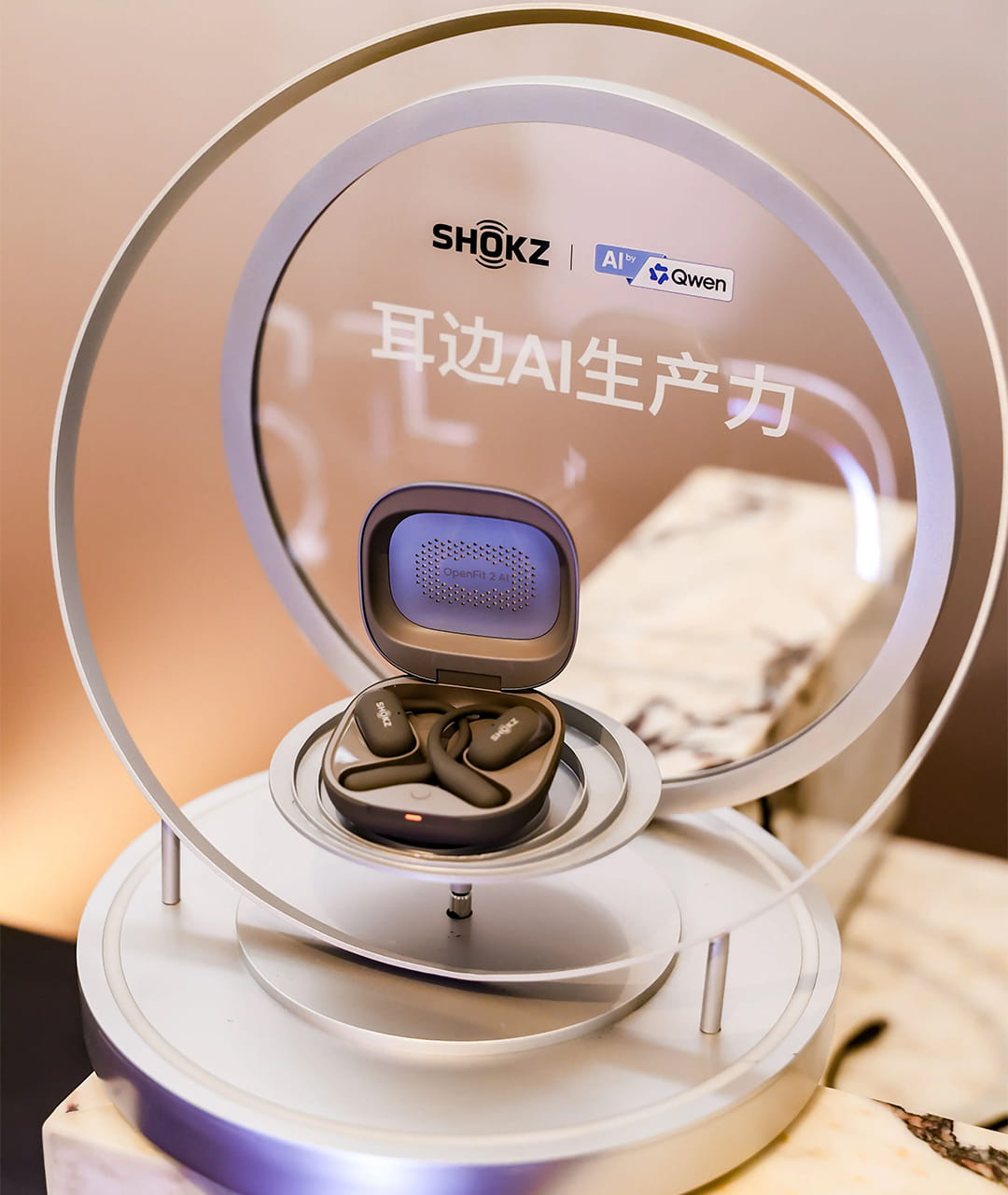 Photo of Shokz’s OpenFit 2 AI earphones, released in August 2026.