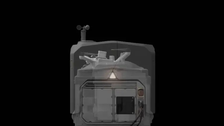 Graphic illustrates the battery swapping system in the DJI Dock 4.