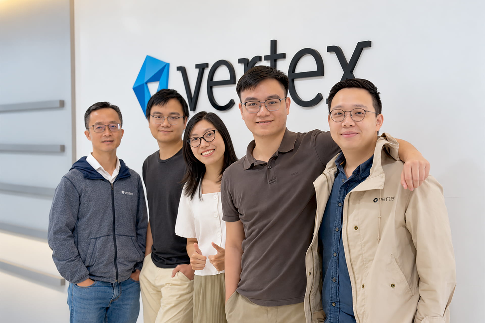 Photo shows Drylab team members alongside investors from Vertex Ventures Southeast Asia & India.
