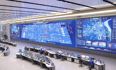 NISCO's intelligent operations center (pictured) uses digital twin technology to monitor steel production and plant operations. Photo courtesy of Huawei.
