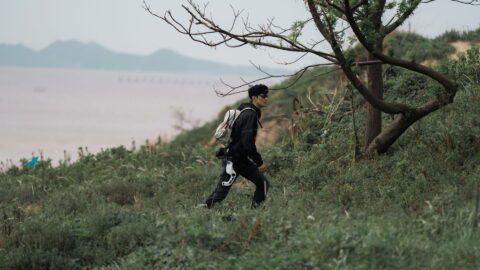 A hiker wearing the Viatrix X, developed by ULS Robotics. Photo source: ULS Robotics.